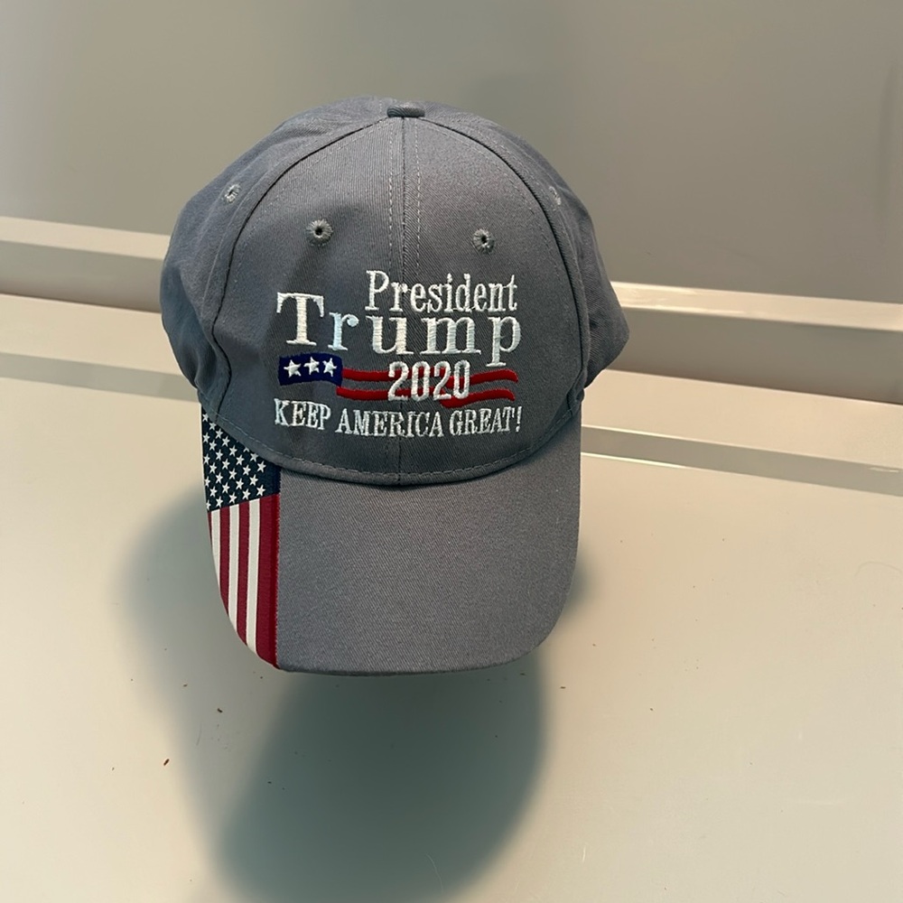 Trump Keep America Great Again Gray Velcro adjustable hat. Made in The USA
